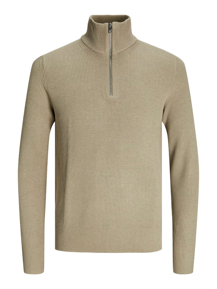 Jjeperfect Knit Half Zip Sn - Zand