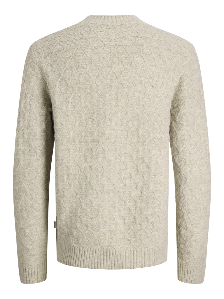 Jprblasimon Structure Knit Crew Neck Ln - Beige