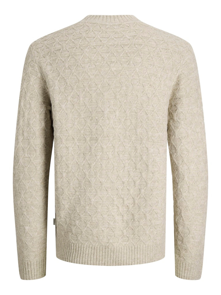Jprblasimon Structure Knit Crew Neck Ln - Beige