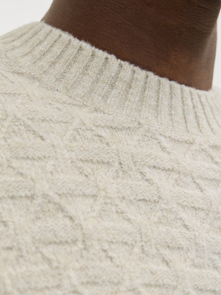 Jprblasimon Structure Knit Crew Neck Ln - Beige