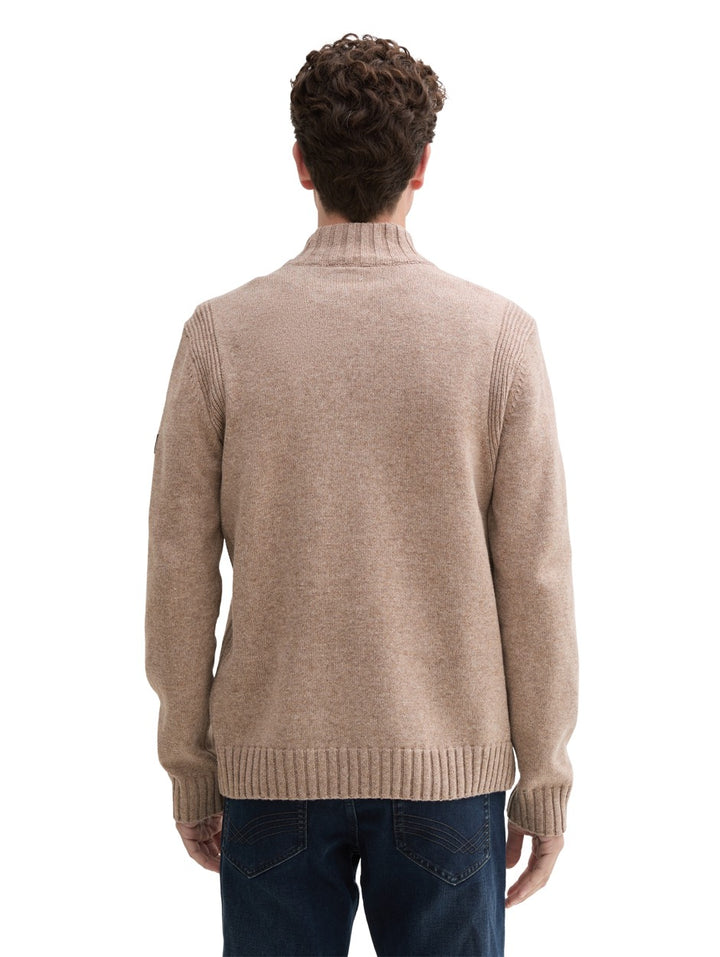 Decorated Knit Troyer - Beige