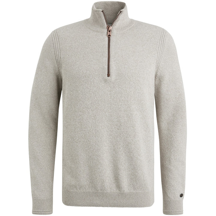 Half Zip Collar Cotton Mix - Beige