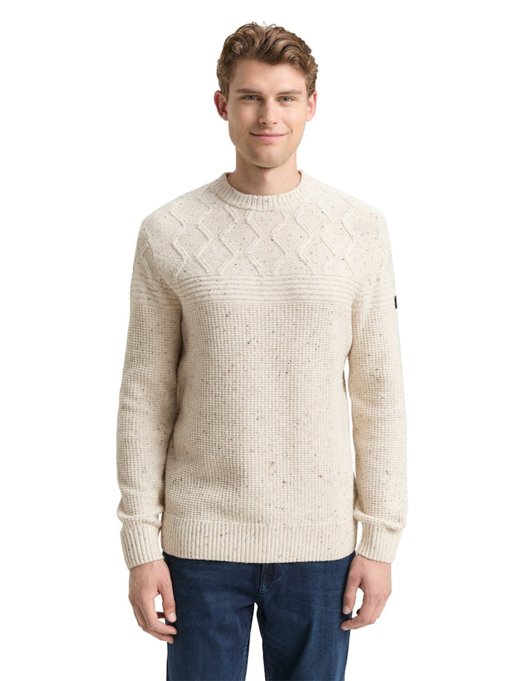 Kabel Knit Pullover - Beige