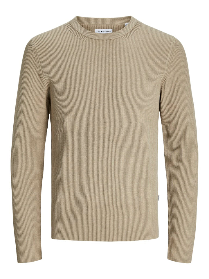Jjeperfect Knit Crew Neck Ln - Beige