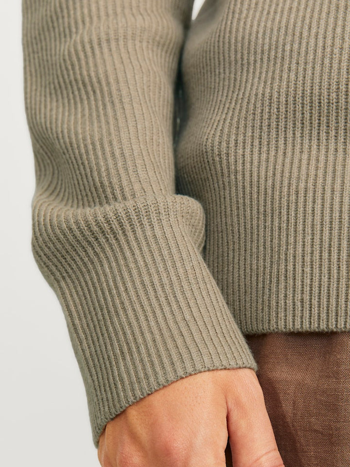 Jjeperfect Knit Crew Neck Ln - Beige