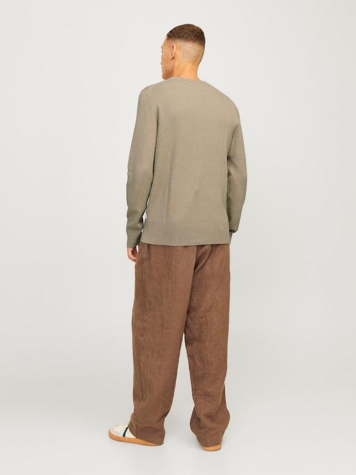 Jjeperfect Knit Crew Neck Ln - Beige