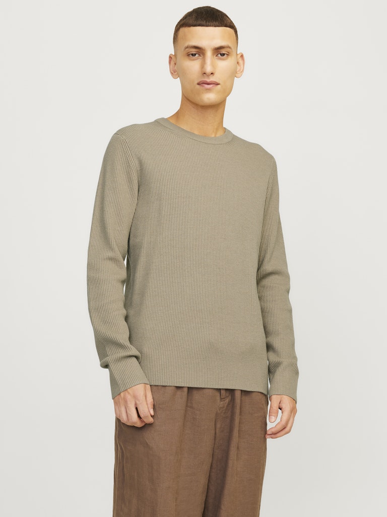 Jjeperfect Knit Crew Neck Ln - Beige