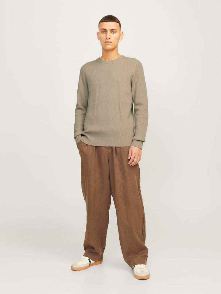 Jjeperfect Knit Crew Neck Ln - Beige