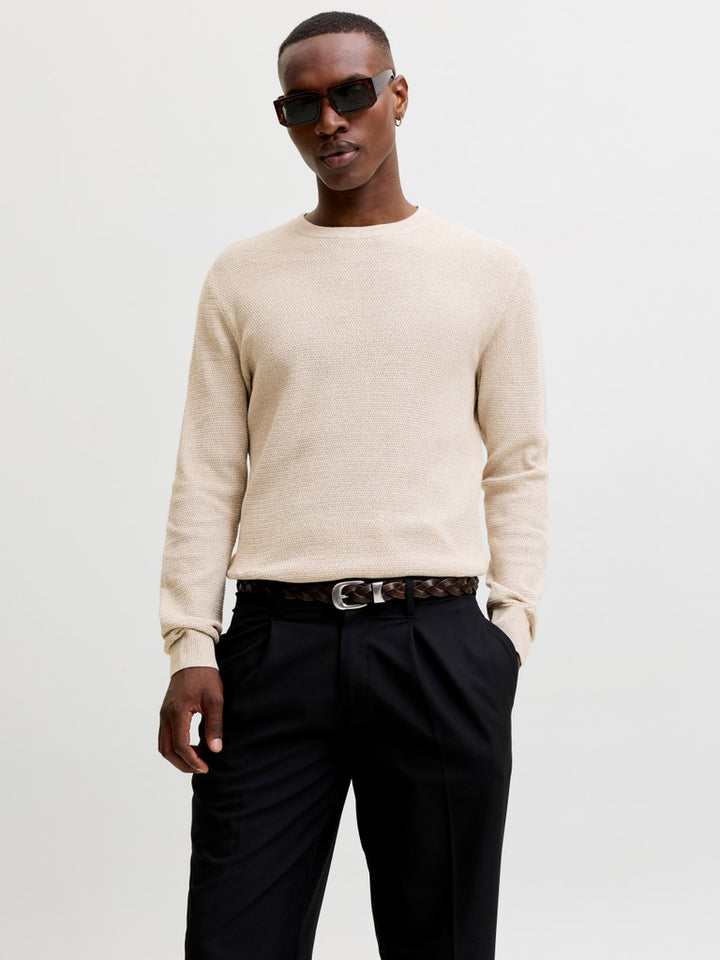 Jjeryder Knit Crew Neck - Beige