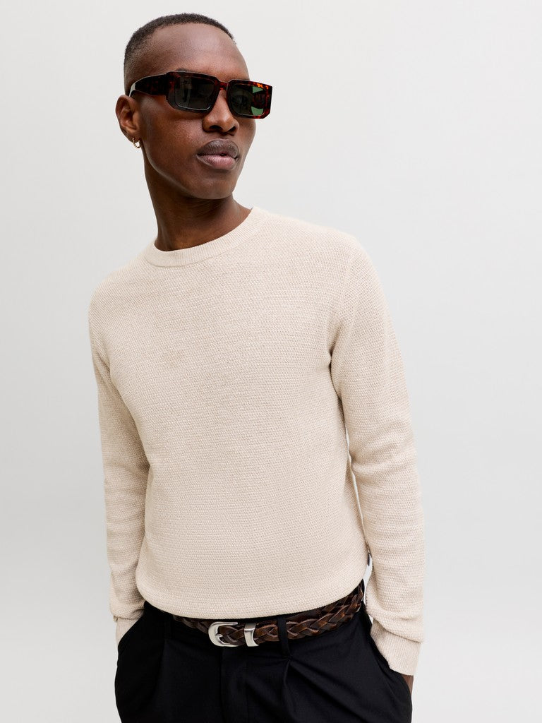 Jjeryder Knit Crew Neck - Beige