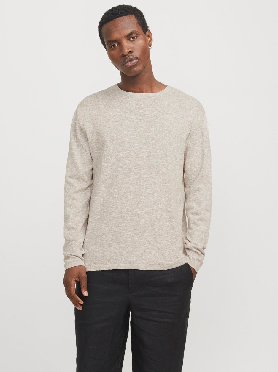 Jjesummer Knit Crew Neck Sn - Zand Dessin