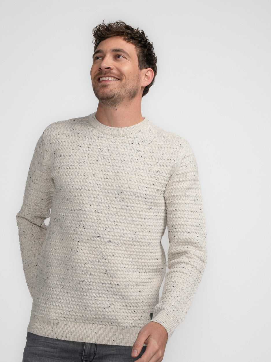 Knitwear Round Neck - Ecru Dessin