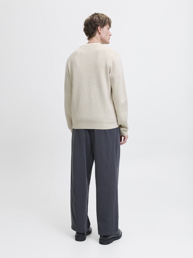 Jprblamilano Stitch Knit Crew Neck Sn - Wit Dessin
