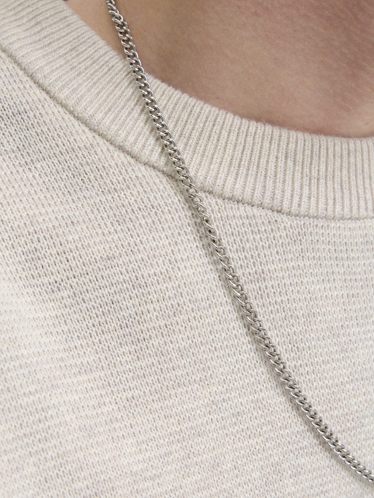 Jprblamilano Stitch Knit Crew Neck Sn - Wit Dessin