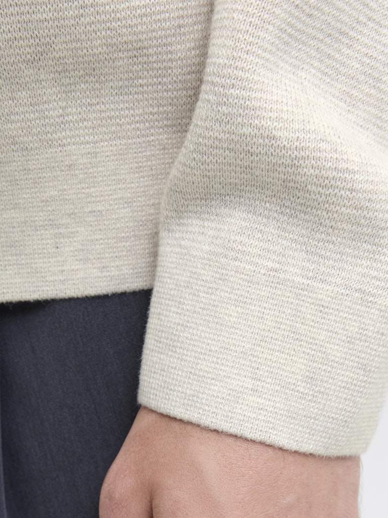Jprblamilano Stitch Knit Crew Neck Sn - Wit Dessin