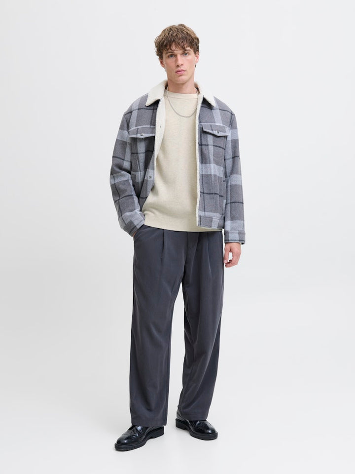 Jprblamilano Stitch Knit Crew Neck Sn - Wit Dessin