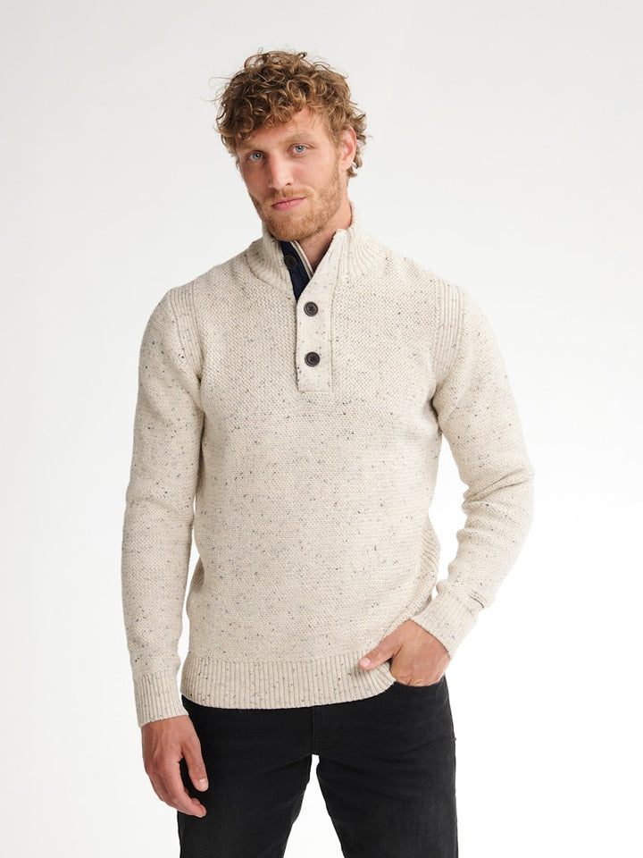 Men Knitwear Collar - Wit Dessin