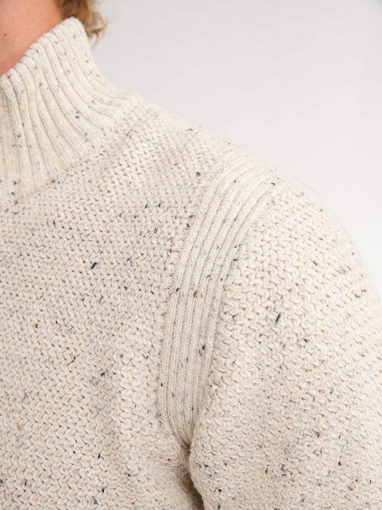 Men Knitwear Collar - Wit Dessin