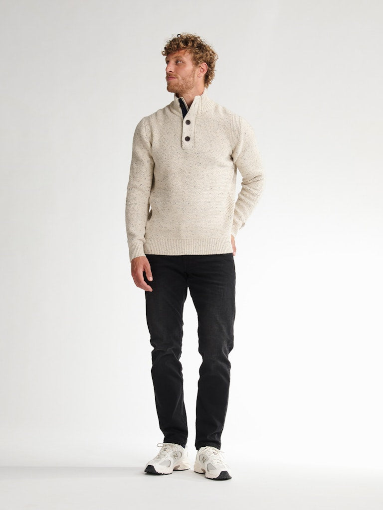 Men Knitwear Collar - Wit Dessin