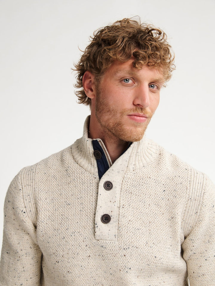 Men Knitwear Collar - Wit Dessin