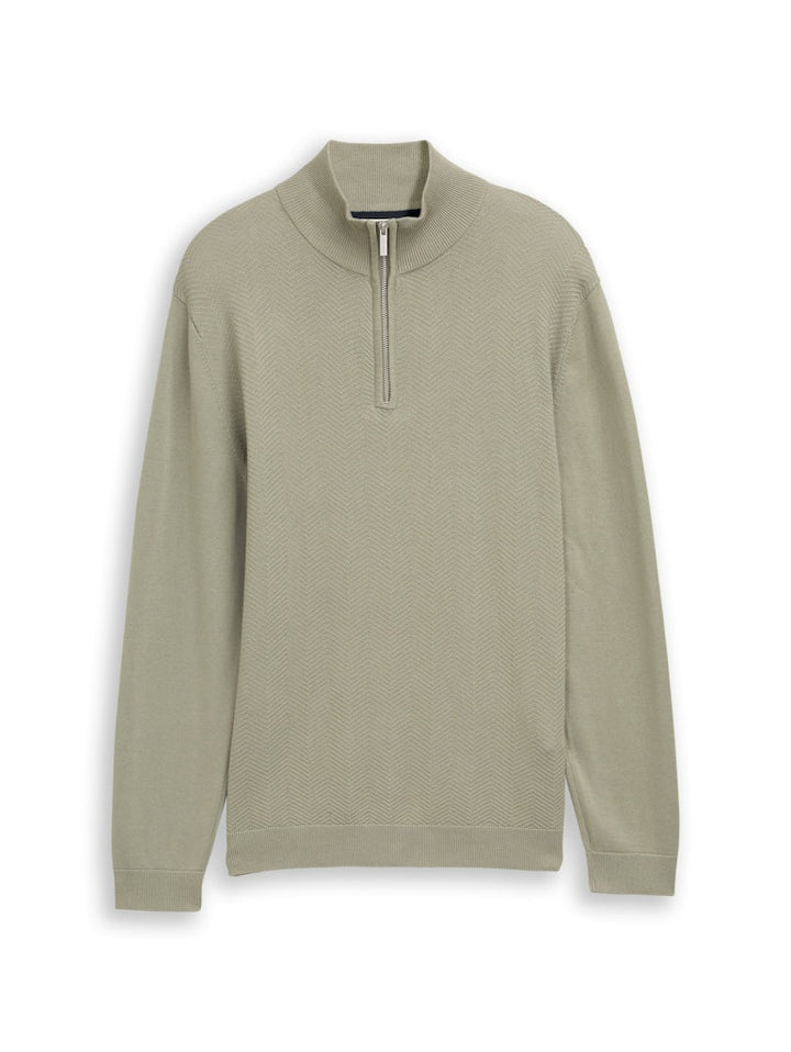 Knitted Herringbone Troyer - Mint