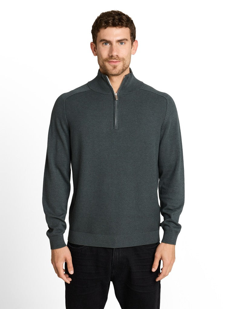 Basic Trui Zip - Olijf