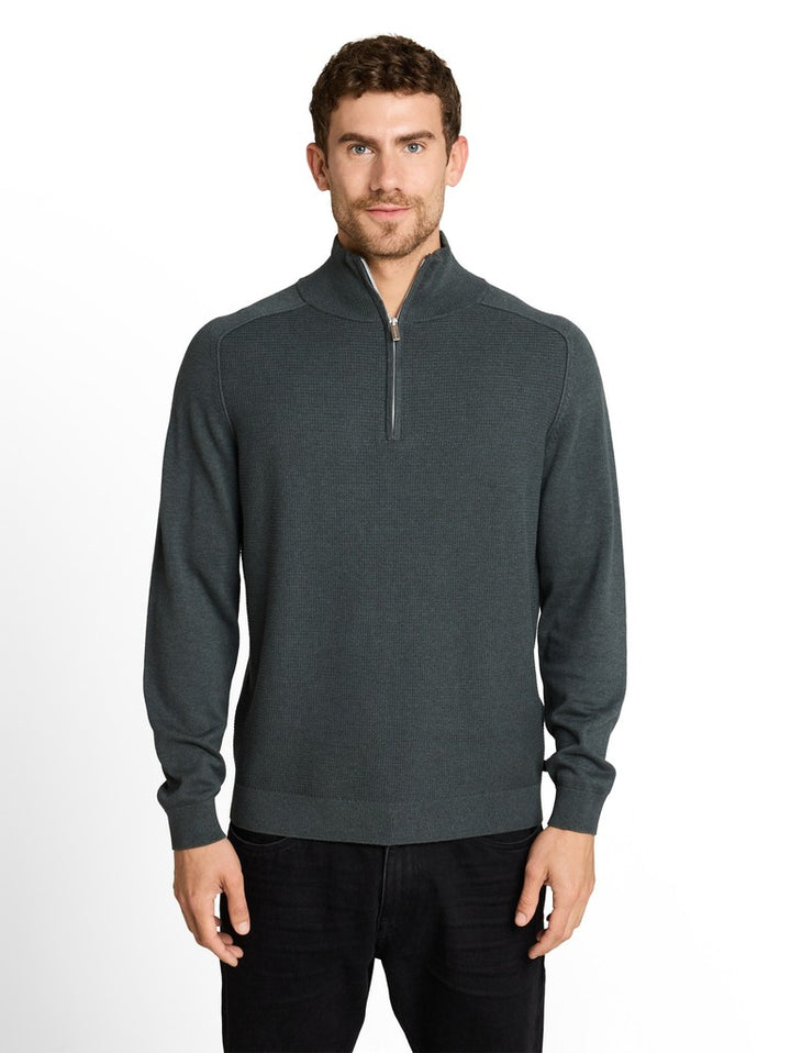Basic Trui Zip - Olijf