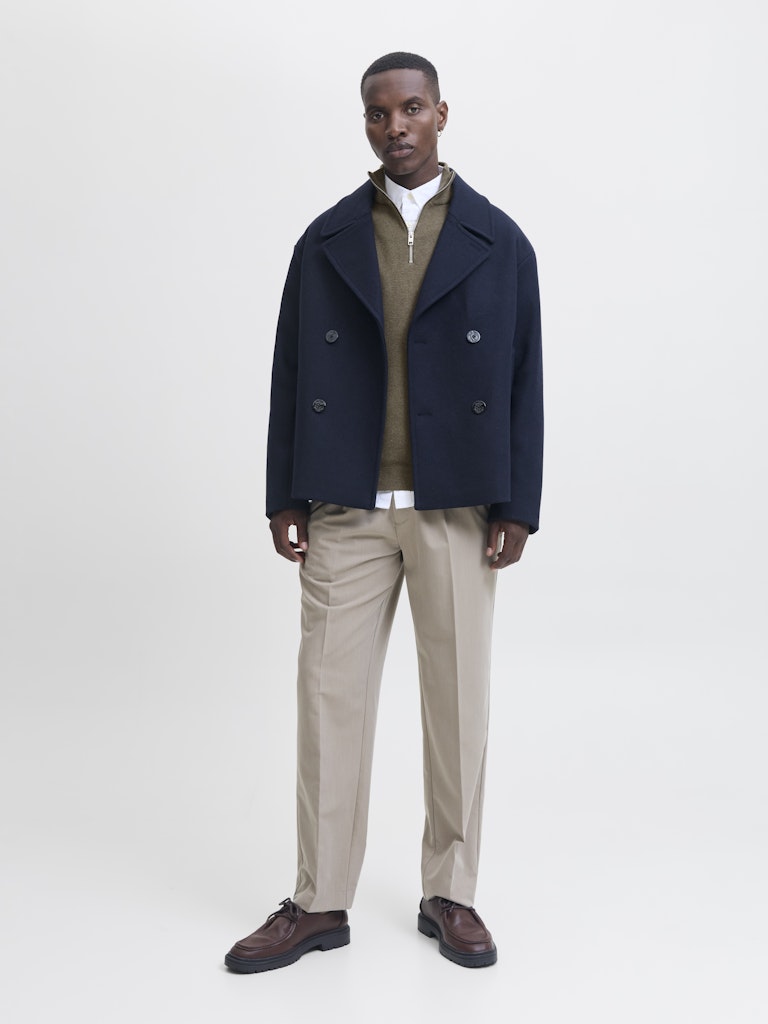 Jprblamilano Stitch Knit Half Zip Sn - Olijf