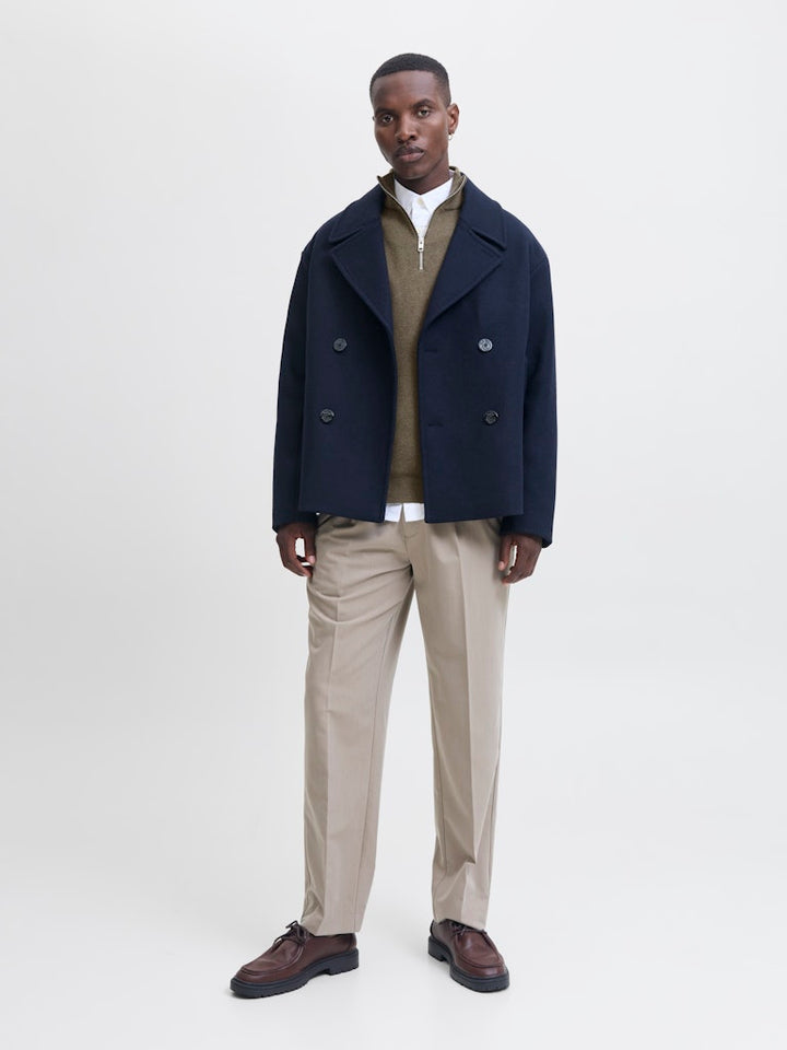 Jprblamilano Stitch Knit Half Zip Sn - Olijf