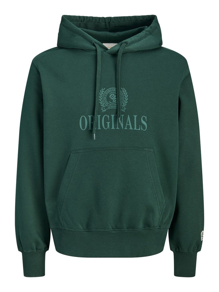 Jorfrederiksberg Monogram Sweat Hood Sn - Olijf
