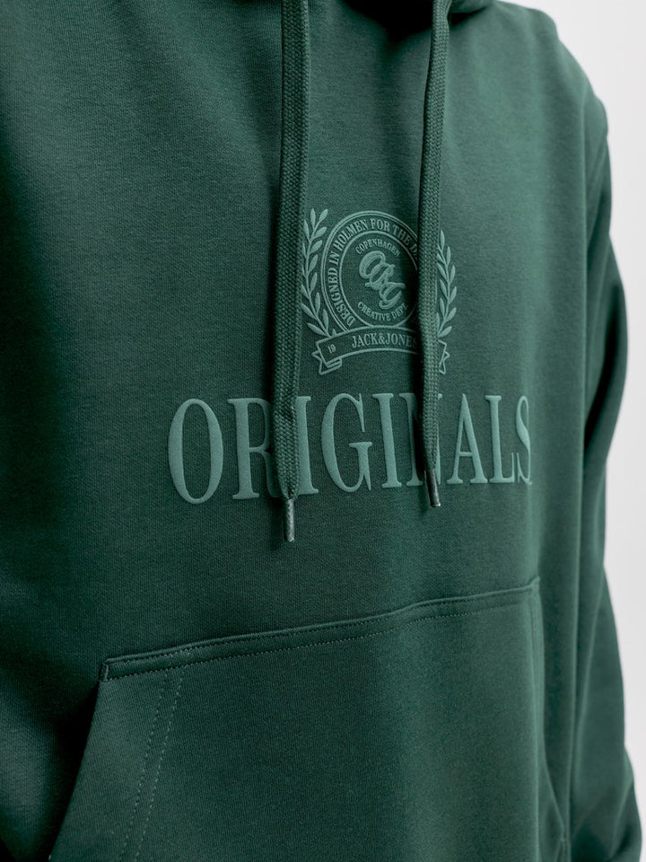 Jorfrederiksberg Monogram Sweat Hood Sn - Olijf