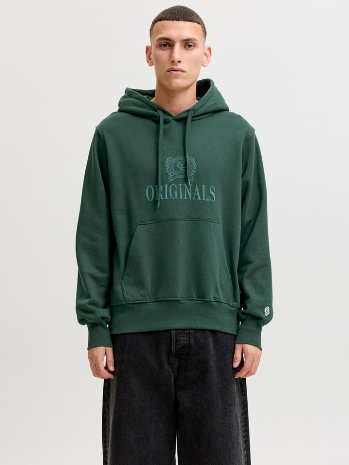 Jorfrederiksberg Monogram Sweat Hood Sn - Olijf