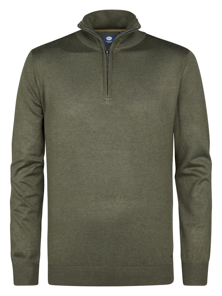 Men Knitwear Collar Basic - Army