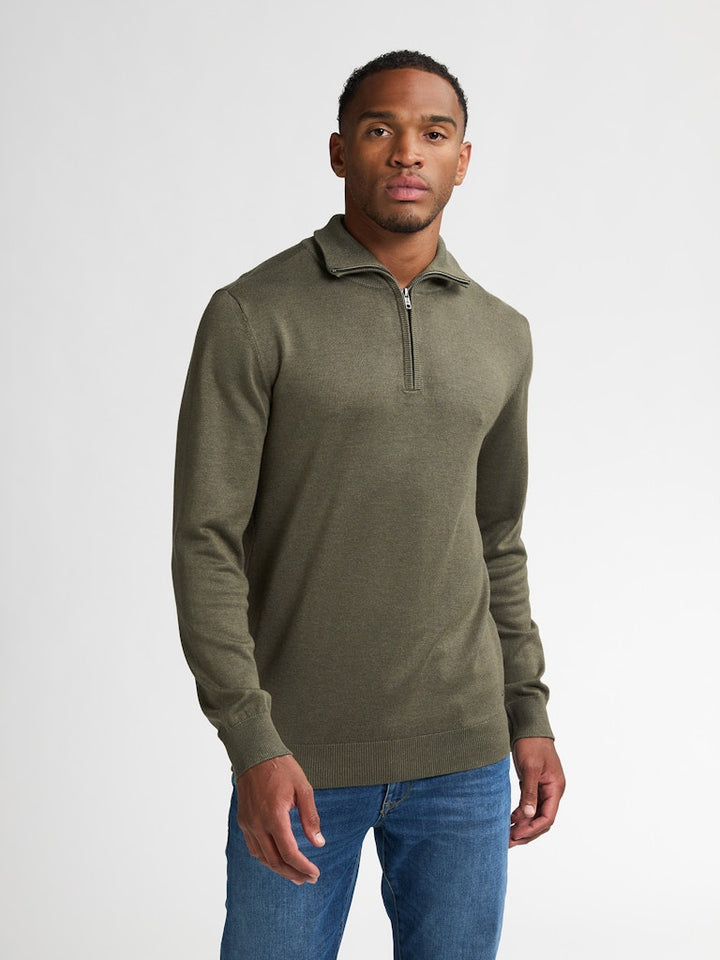 Men Knitwear Collar Basic - Army