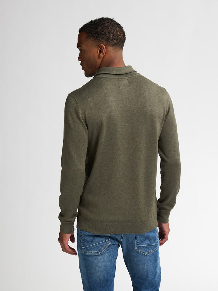 Men Knitwear Collar Basic - Army