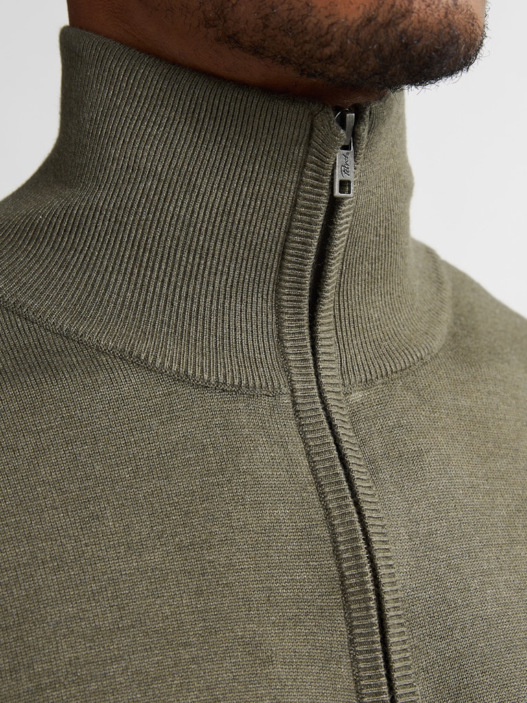 Men Knitwear Collar Basic - Army