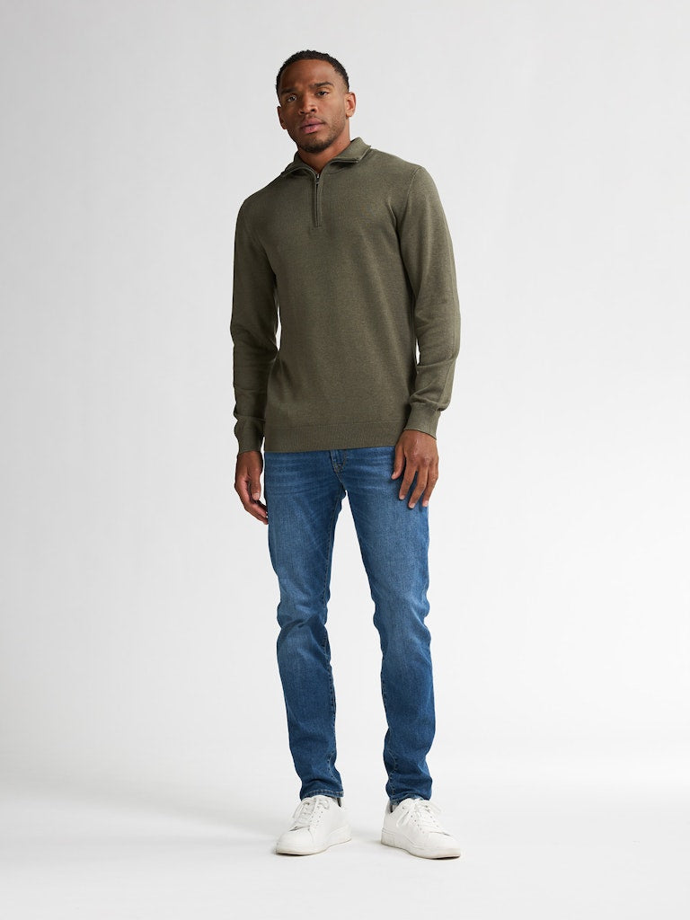 Men Knitwear Collar Basic - Army