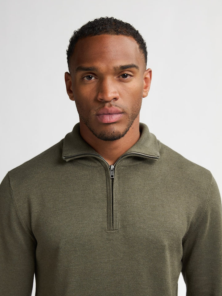 Men Knitwear Collar Basic - Army
