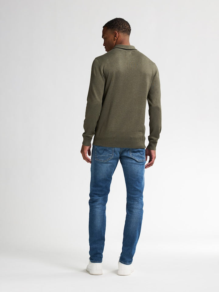 Men Knitwear Collar Basic - Army