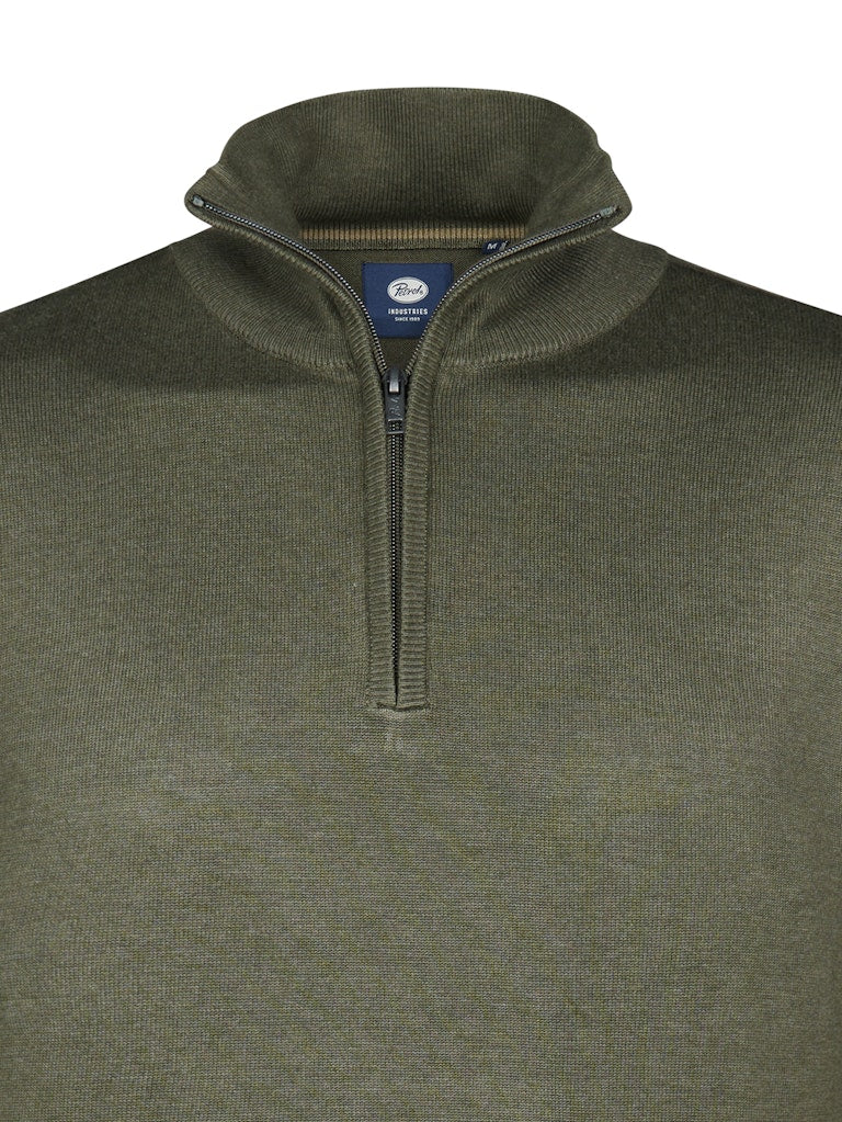 Men Knitwear Collar Basic - Army