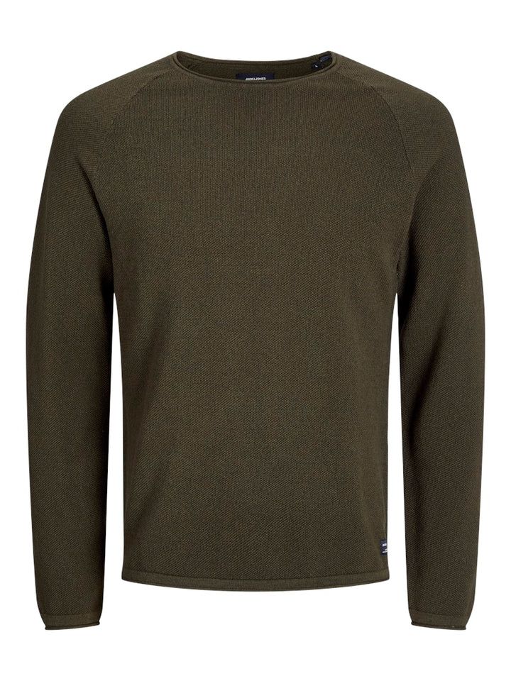 Jjehill Knit Crew Neck Noos - Donkergroen