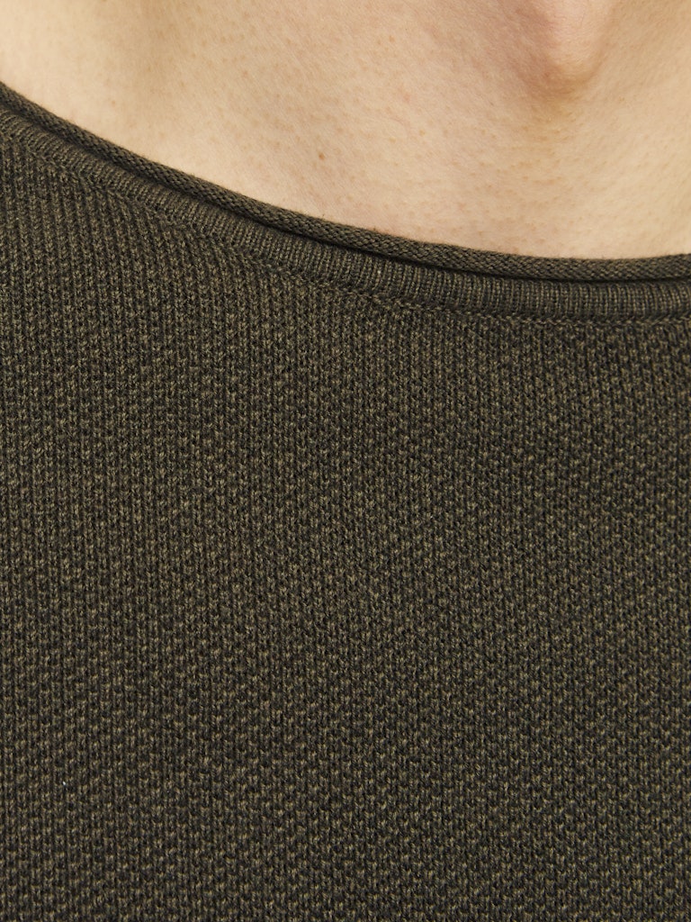 Jjehill Knit Crew Neck Noos - Donkergroen