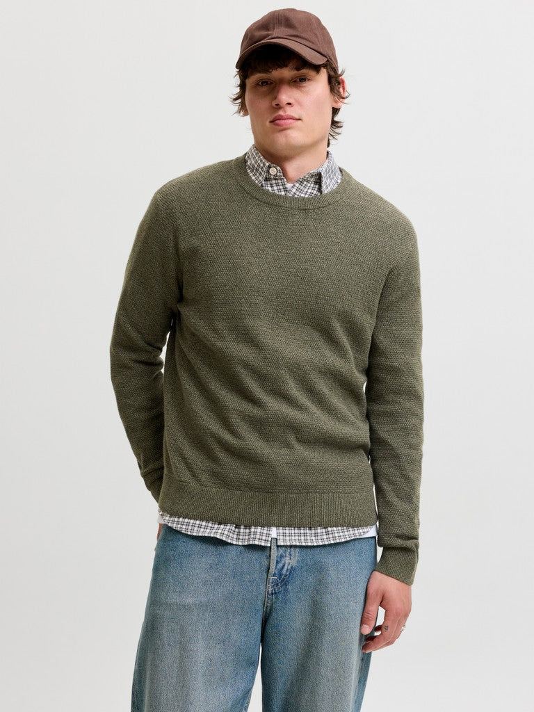 Jjeryder Knit Crew Neck - Donkergroen