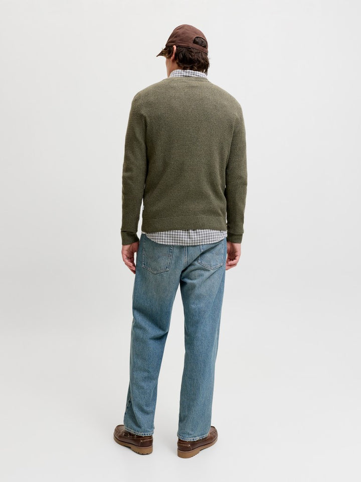 Jjeryder Knit Crew Neck - Donkergroen
