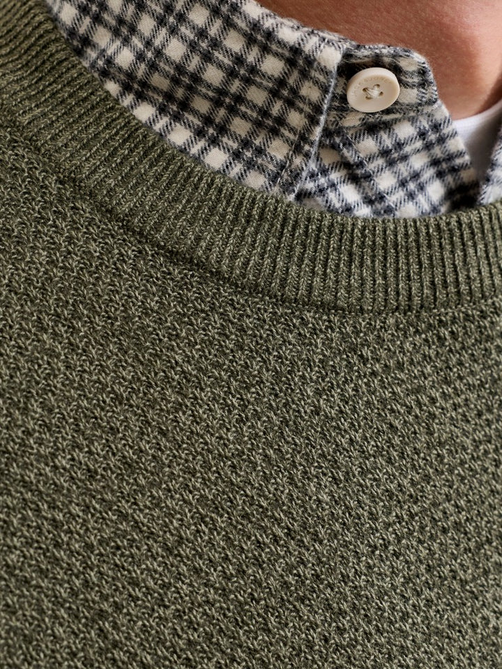 Jjeryder Knit Crew Neck - Donkergroen
