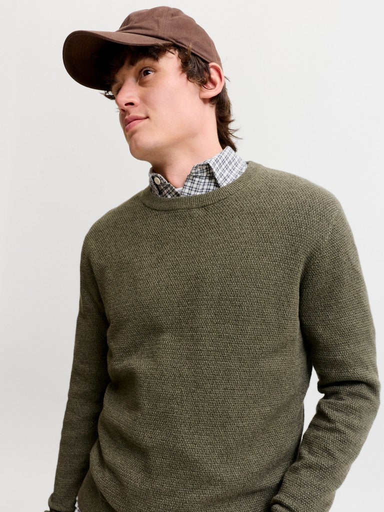 Jjeryder Knit Crew Neck - Donkergroen