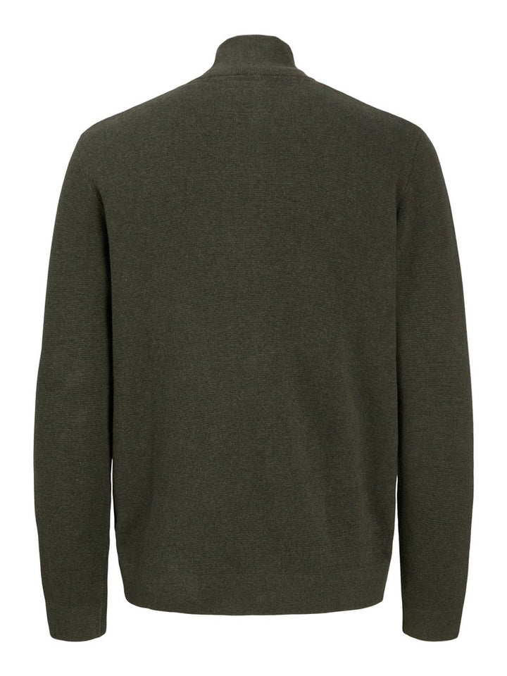 Jprblamilano Stitch Knit Half Zip Sn - Donkergroen