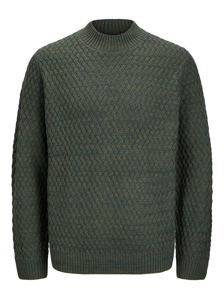 Jprccziggi Knit Mock Neck - Donkergroen