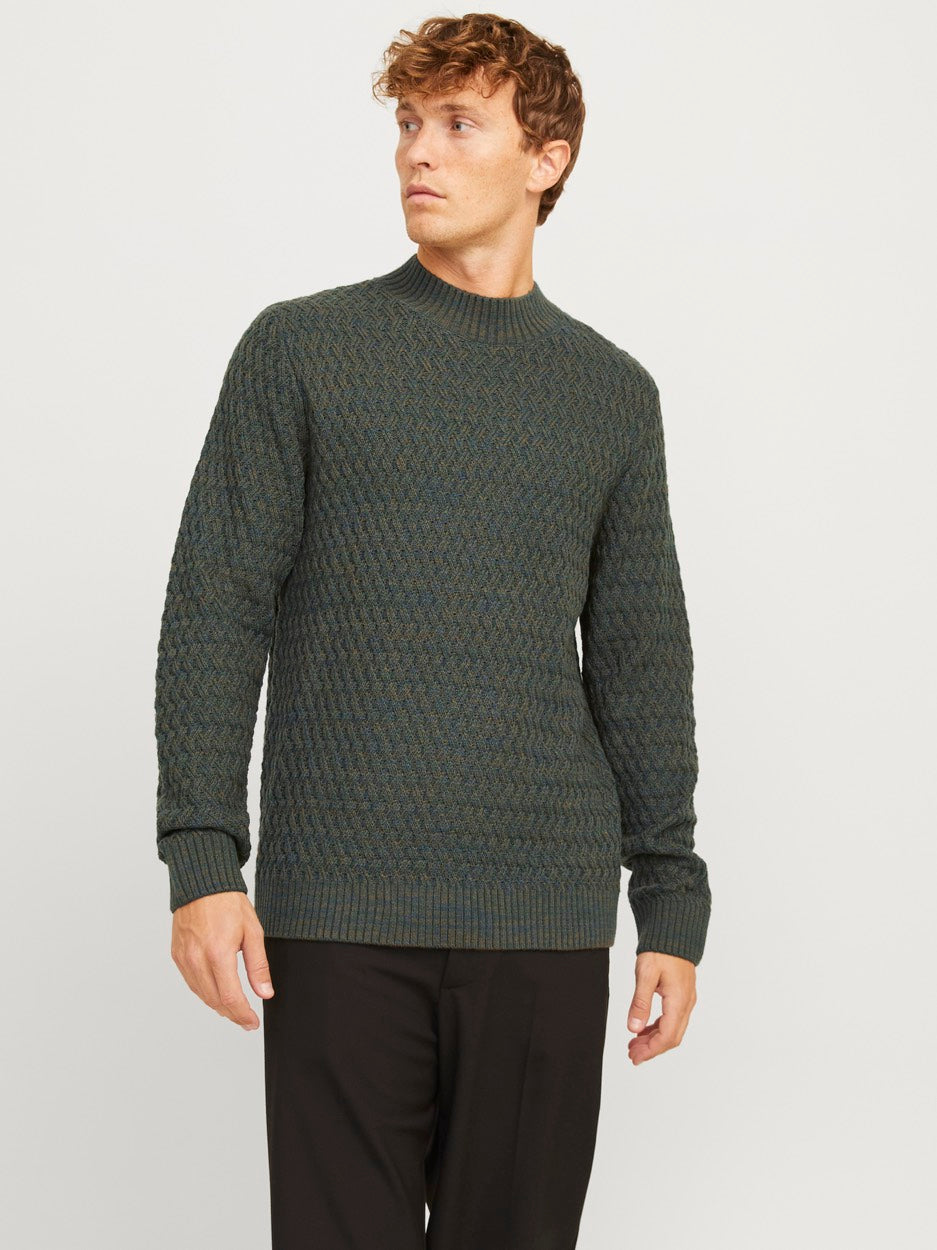 Jprccziggi Knit Mock Neck - Donkergroen