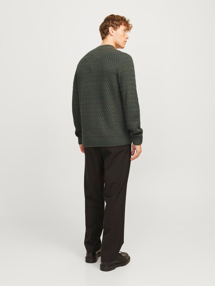 Jprccziggi Knit Mock Neck - Donkergroen